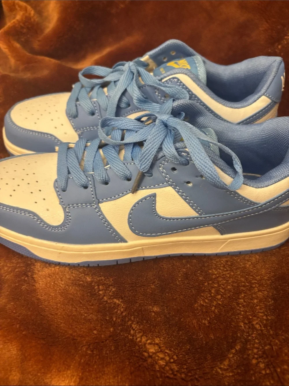 Nike Kids Light Blue and White Low-Top Sneakers — Classic Swoosh Style